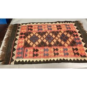 Vintage Colorful Woven Rug - 37x24”